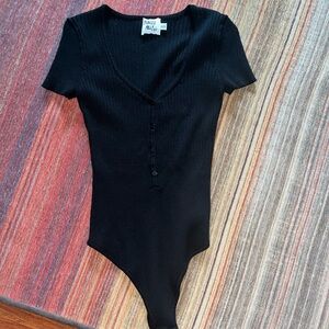 Black Half-Button Princess Polly Button Up Size XS/S